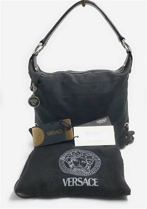 versace black handbags|authentic versace purses.